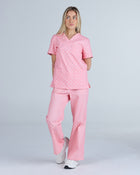 Three Pocket Scrub Top Peony Polka