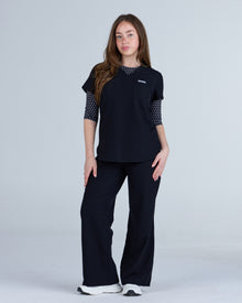 3/4 Sleeve Underscrub Black and White Polka