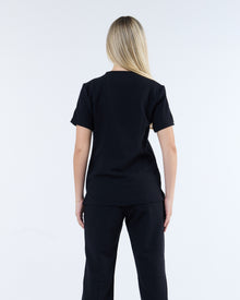Duo Pocket Scrub Top Ink Black