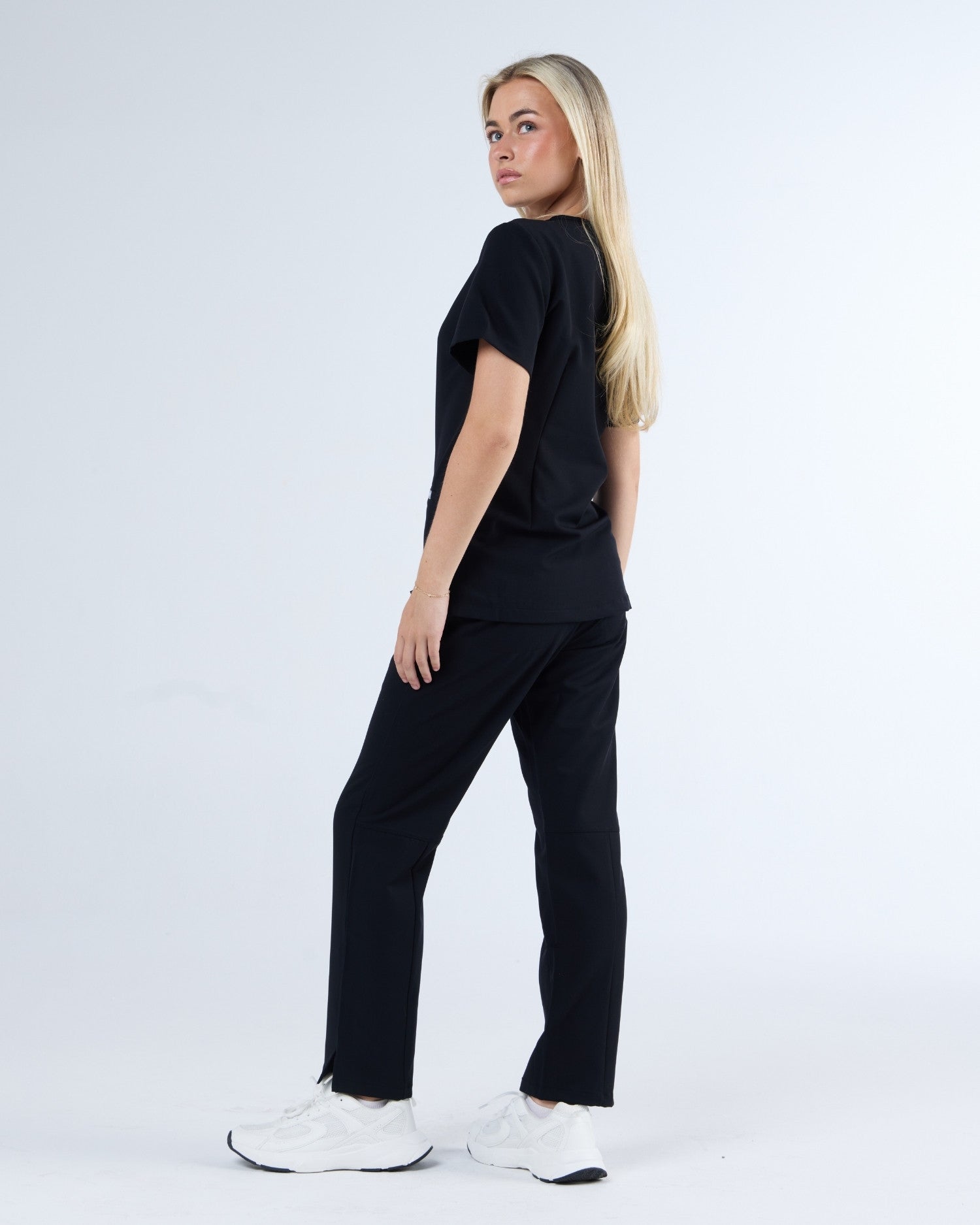Duo Pocket Scrub Top Ink Black