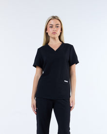 Duo Pocket Scrub Top Ink Black