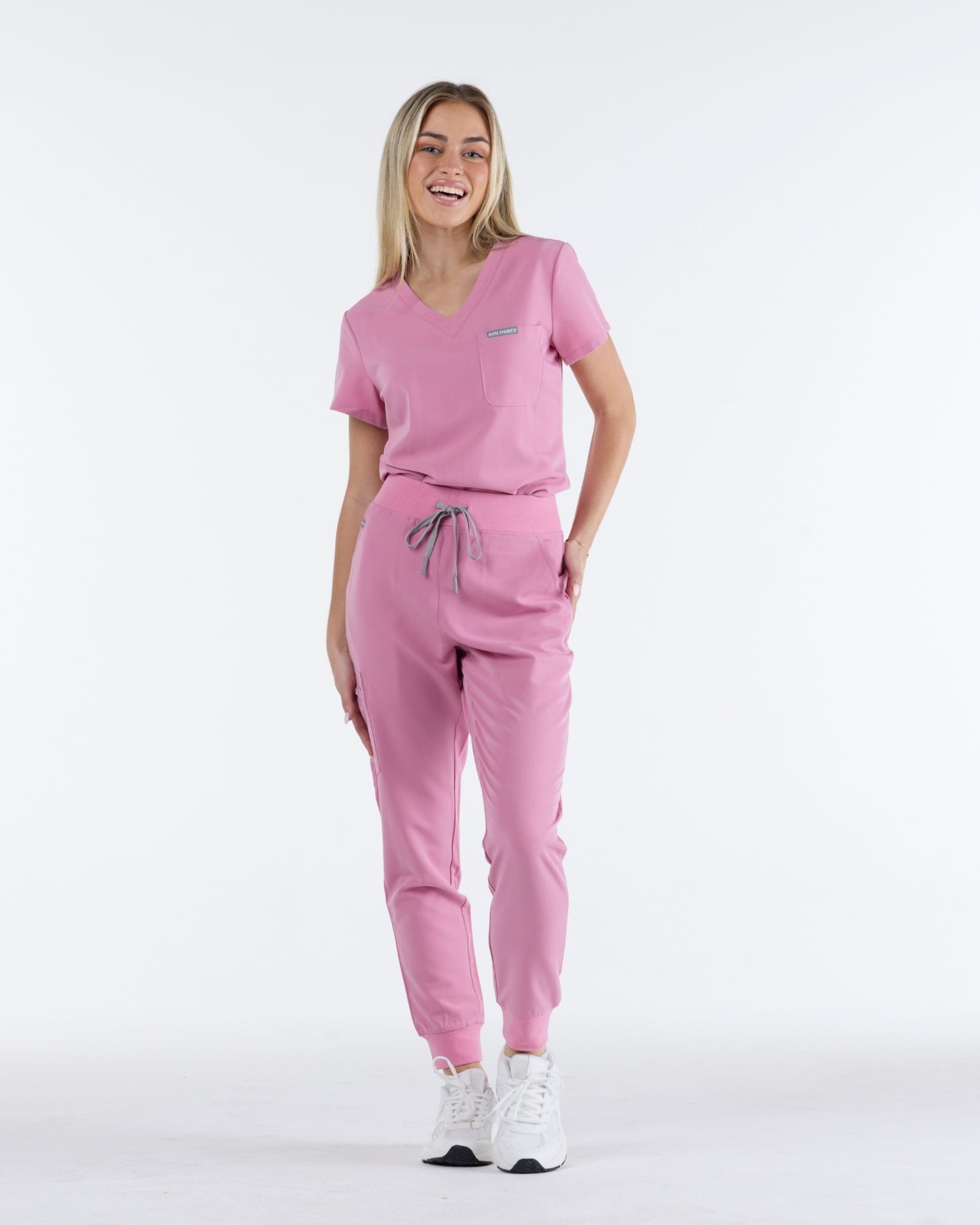 Tuck-In Scrub Top Blush Pink