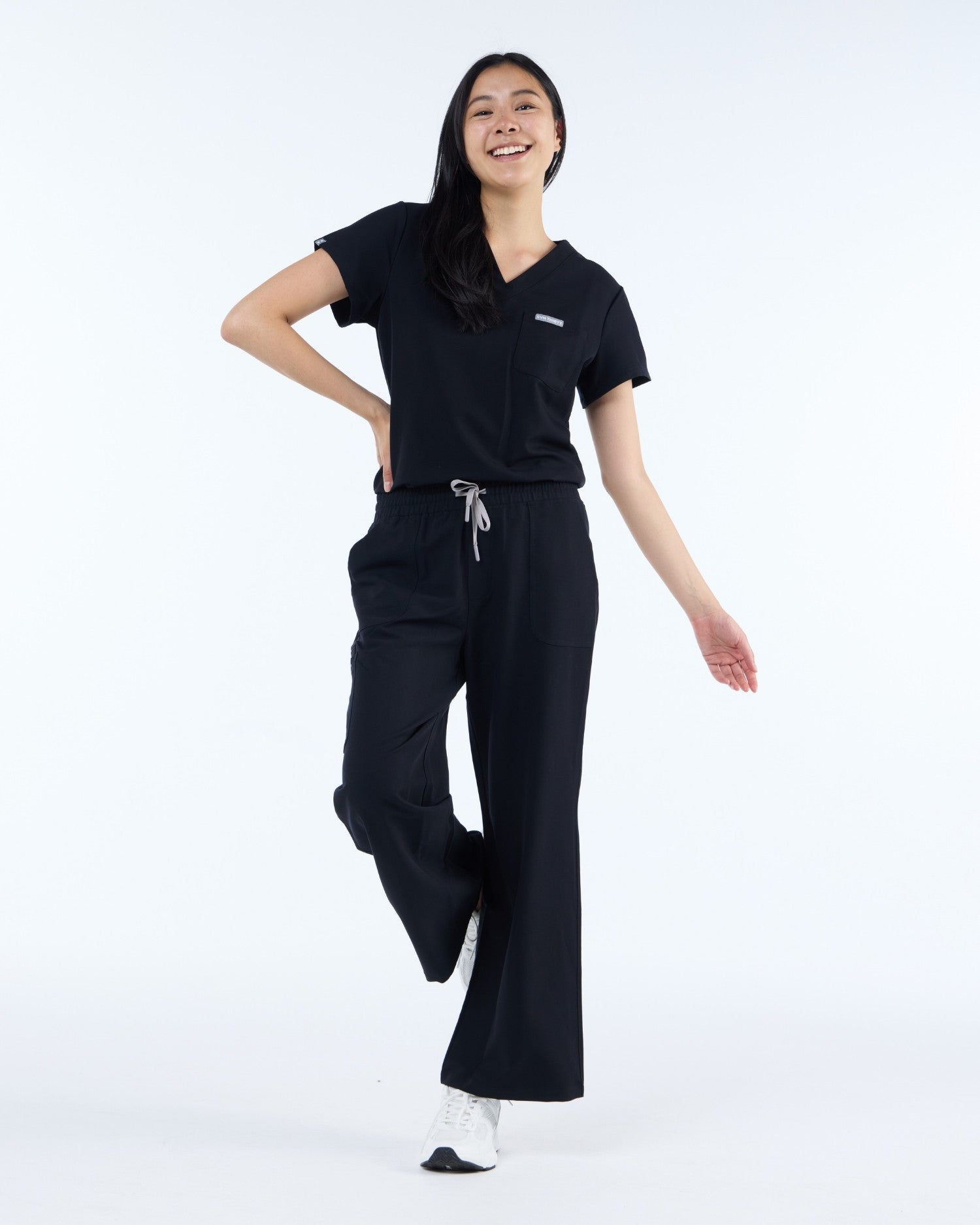Lounge Leg Scrub Pants Ink Black