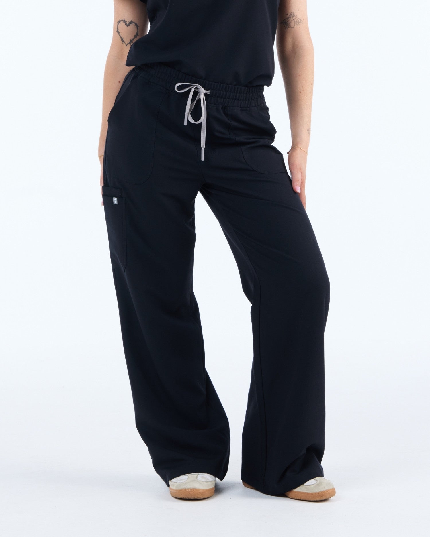 Lounge Leg Scrub Pants Ink Black