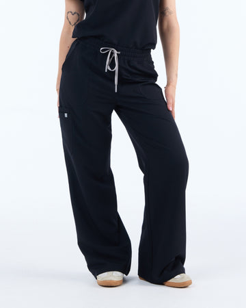 Lounge Leg Scrub Pants Ink Black