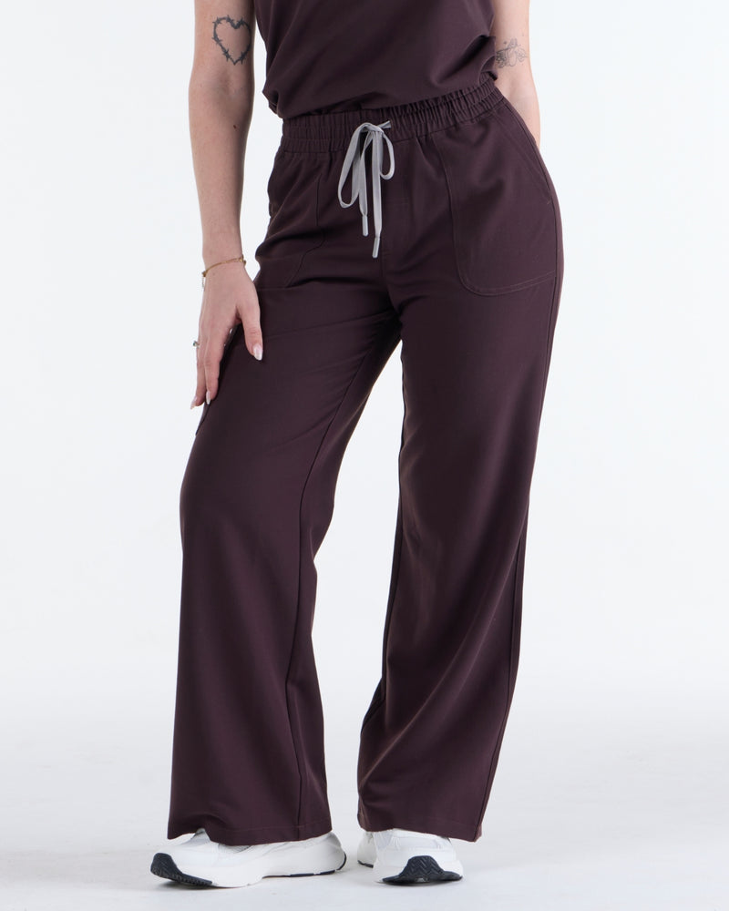 Lounge Leg Scrub Pants Velvet Brown