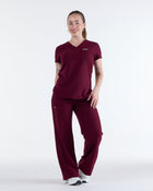 Lounge Leg Scrub Pants Rouge Burgundy
