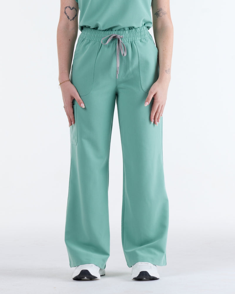 Lounge Leg Scrub Pants Mist Green