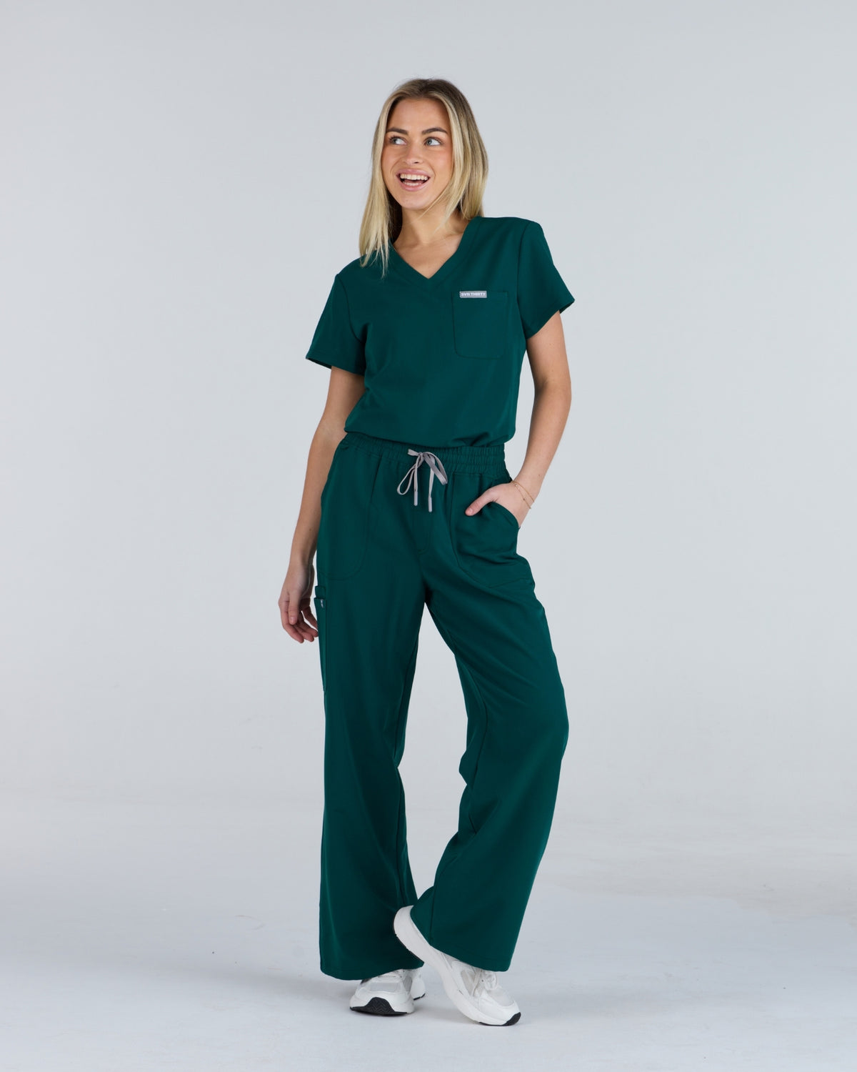 Lounge Leg Scrub Pants Meadow Green