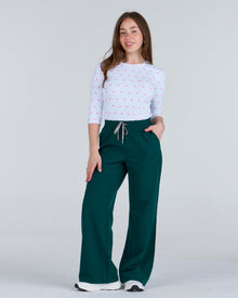 Lounge Leg Scrub Pants Meadow Green