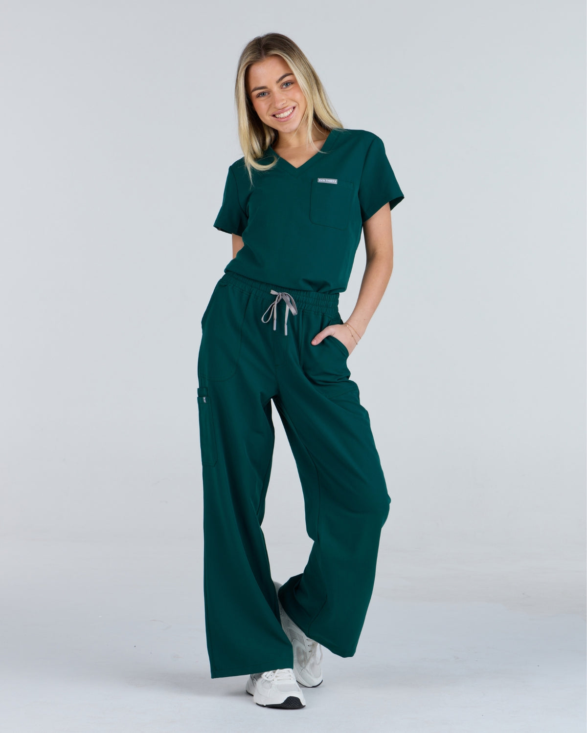 Lounge Leg Scrub Pants Meadow Green
