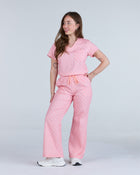 Lounge Leg Scrub Pants Peony Polka