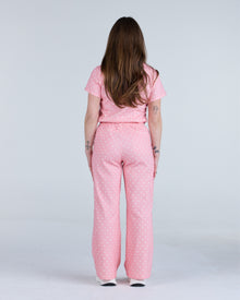 Lounge Leg Scrub Pants Peony Polka