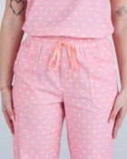 Lounge Leg Scrub Pants Peony Polka