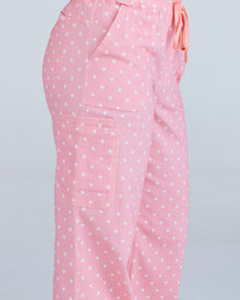 Lounge Leg Scrub Pants Peony Polka