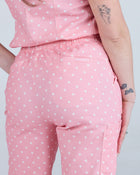 Lounge Leg Scrub Pants Peony Polka