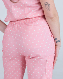Lounge Leg Scrub Pants Peony Polka
