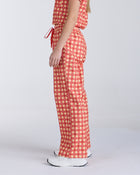 Lounge Leg Scrub Pants Ruby Gingham