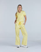 Lounge Leg Scrub Pants Butter Cream Polka