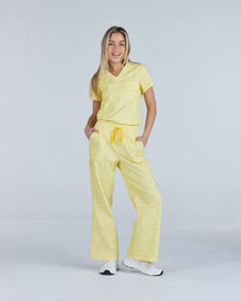 Lounge Leg Scrub Pants Butter Cream Polka