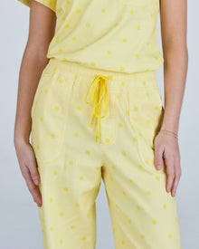 Lounge Leg Scrub Pants Butter Cream Polka