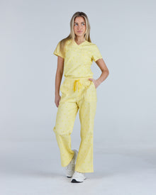 Lounge Leg Scrub Pants Butter Cream Polka