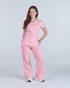 Lounge Leg Scrub Pants Peony Polka