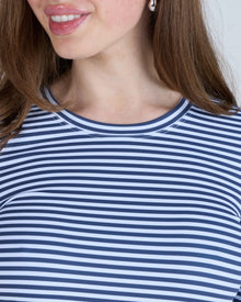 3/4 Sleeve Underscrub Navy Stripes