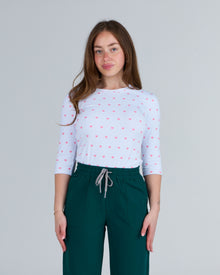 3/4 Sleeve Underscrub Pink Hearts