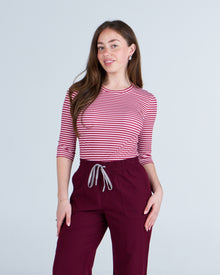 3/4 Sleeve Underscrub Pink Stripes