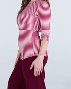 3/4 Sleeve Underscrub Pink Stripes