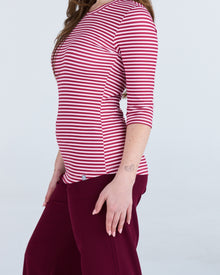 3/4 Sleeve Underscrub Pink Stripes