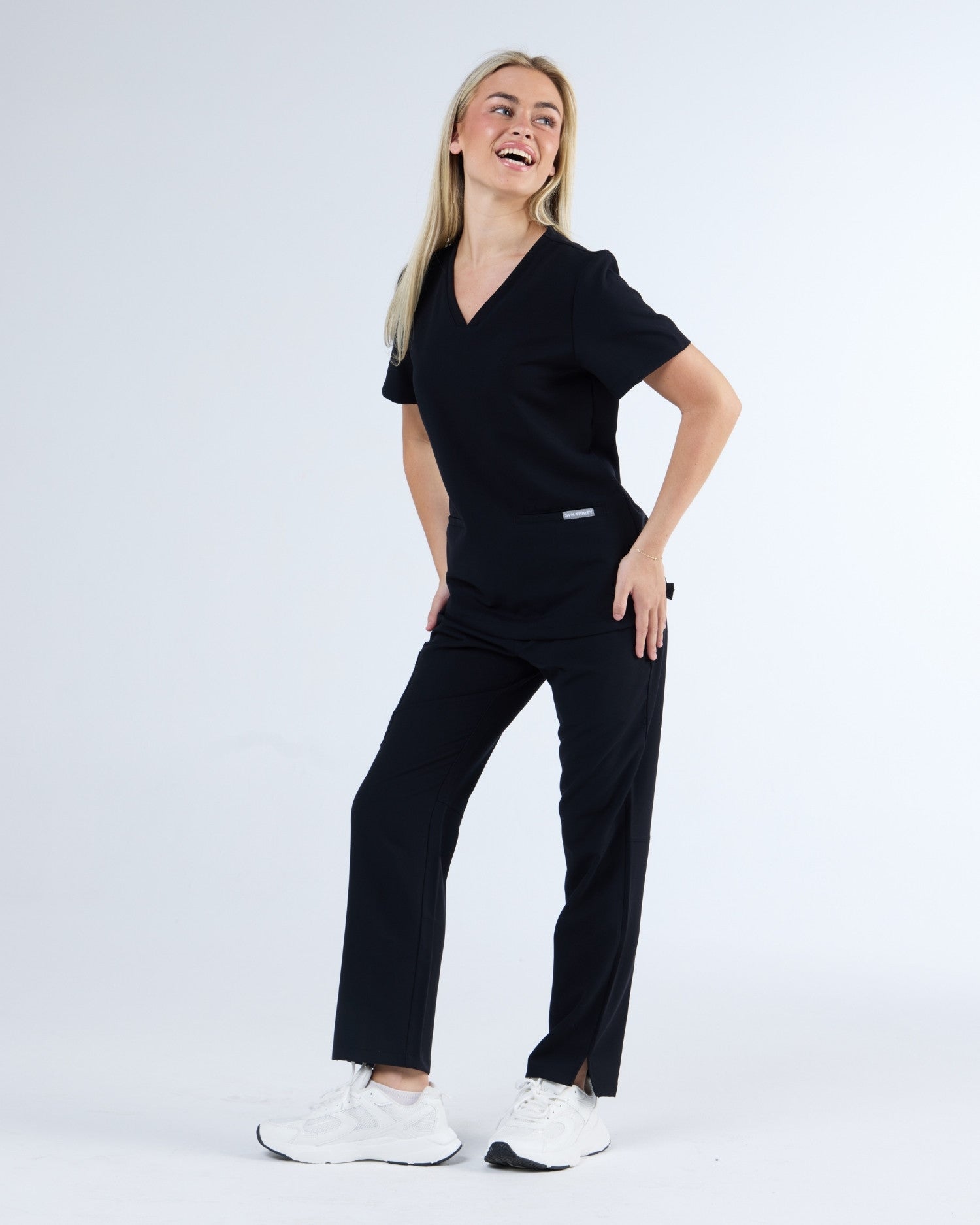 Straight Leg Scrub Pants Ink Black