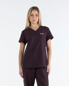Tuck-In Scrub Top Velvet Brown