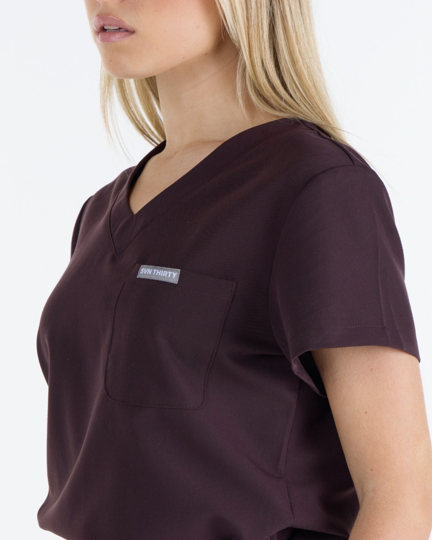 Tuck-In Scrub Top Velvet Brown