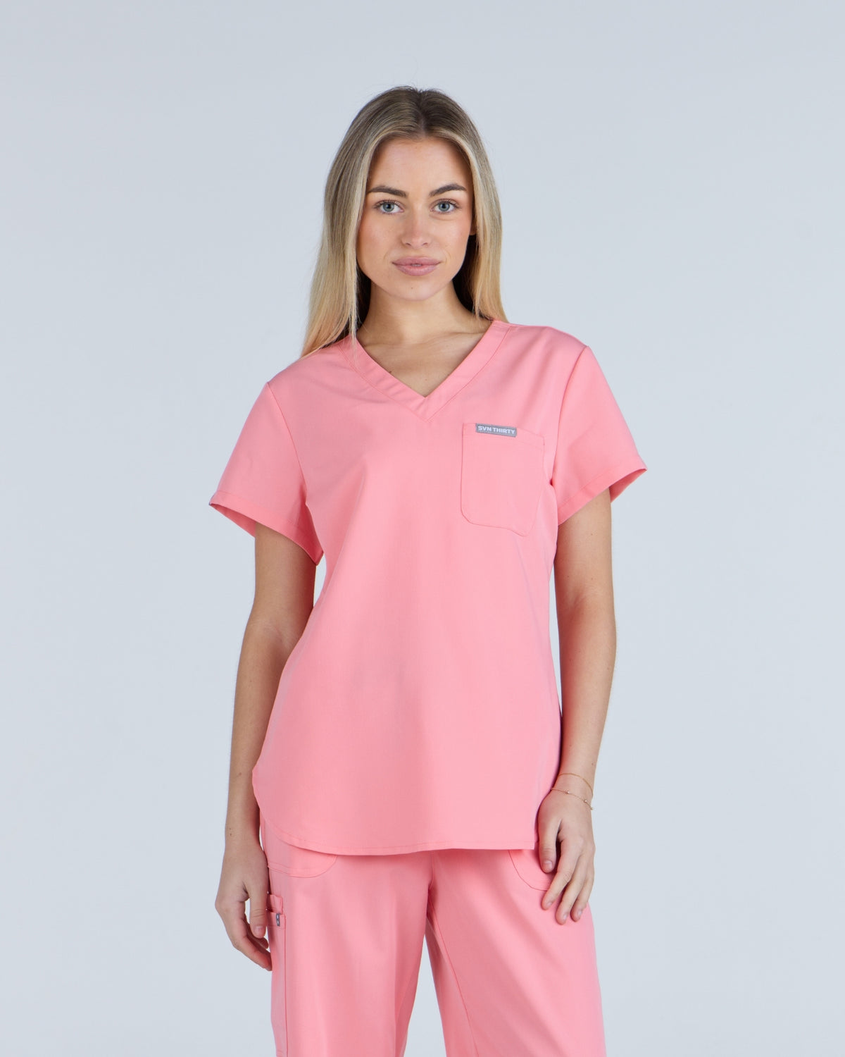 Tuck-In Scrub Top Blooming Pink