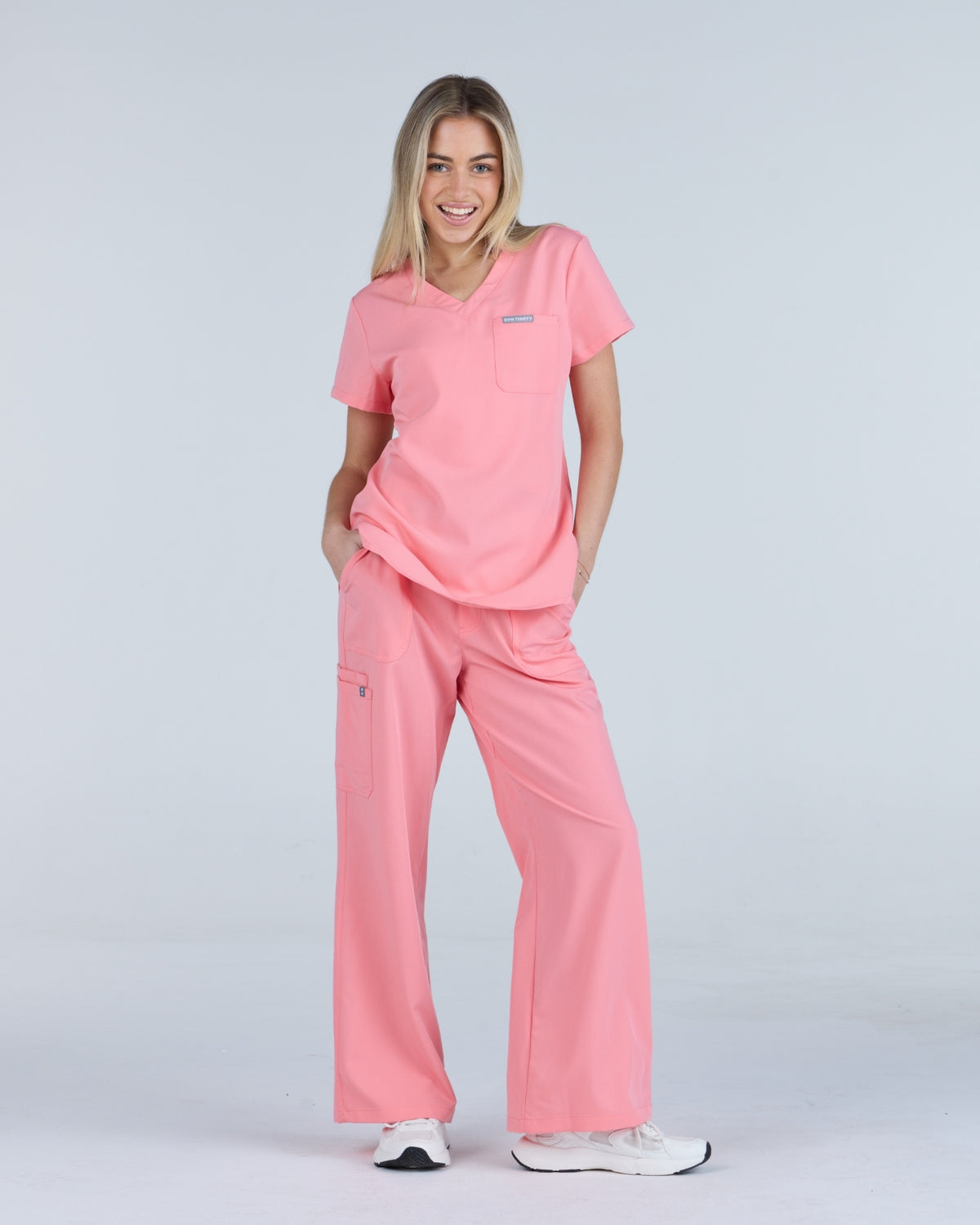 Tuck-In Scrub Top Blooming Pink