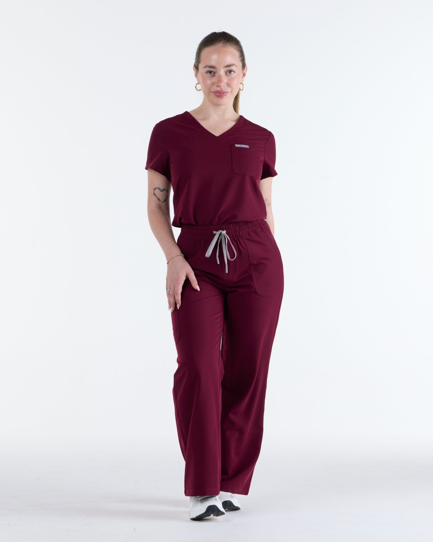 Tuck-In Scrub Top Rouge Burgundy