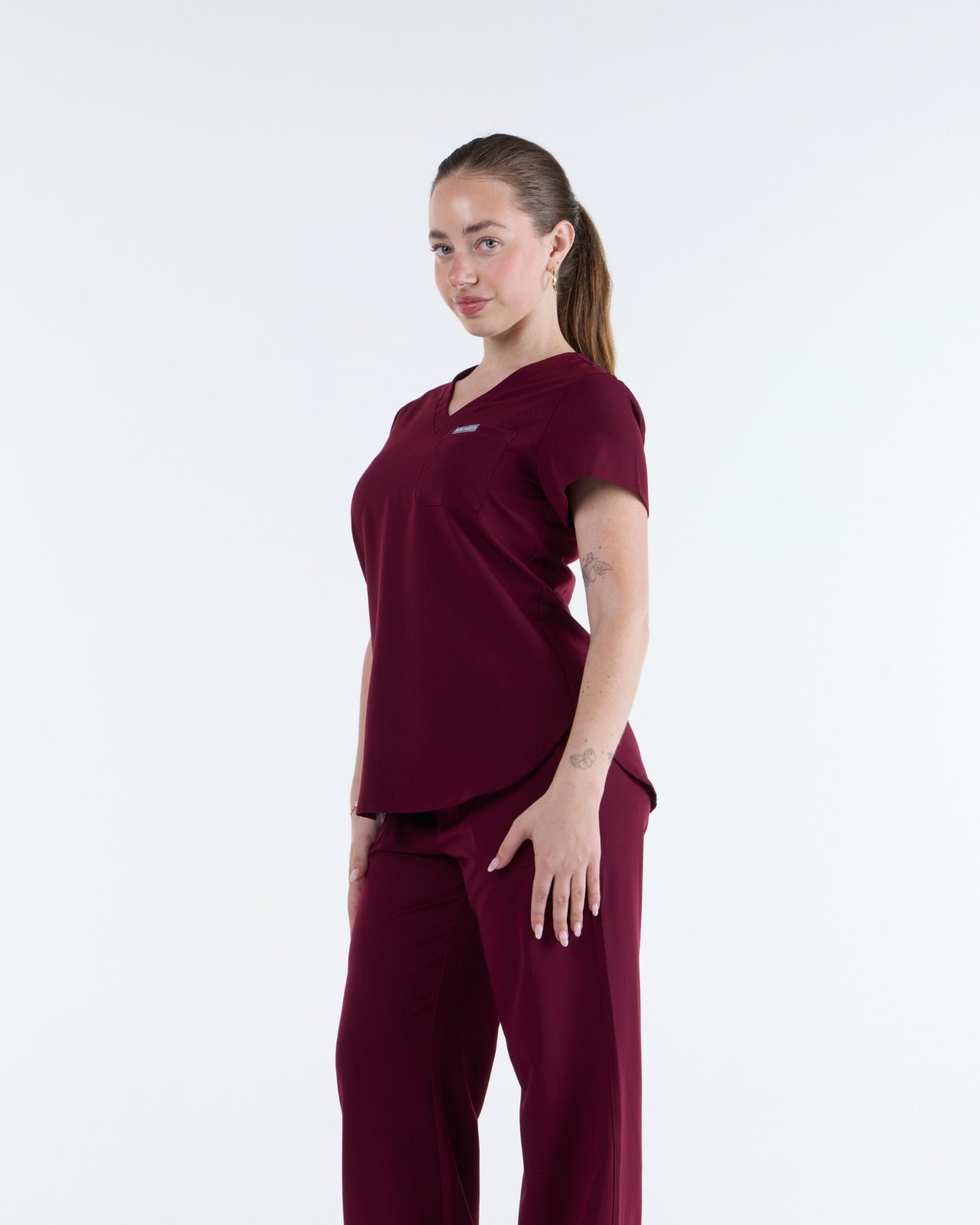 Tuck-In Scrub Top Rouge Burgundy