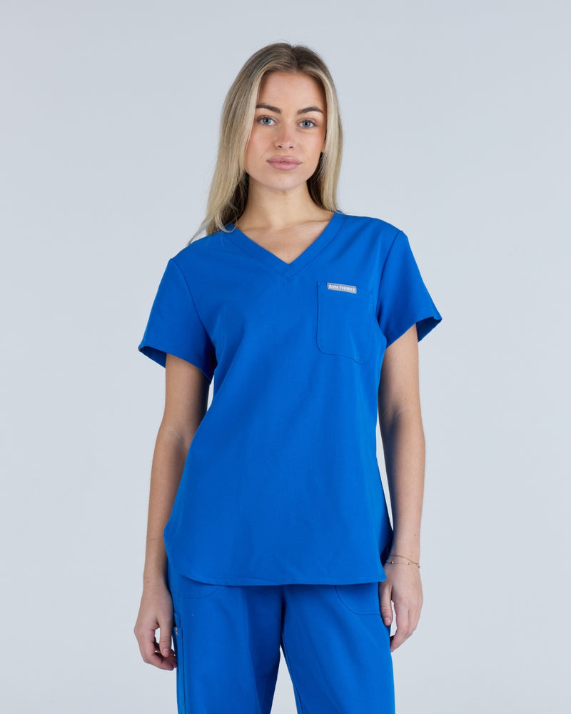 Tuck-In Scrub Top Iris Blue