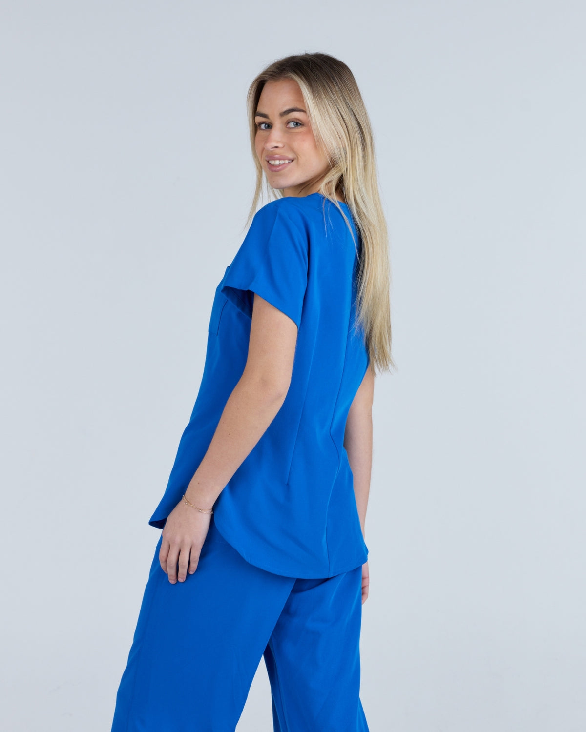 Tuck-In Scrub Top Iris Blue