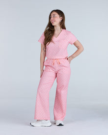 Tuck-In Scrub Top Peony Polka
