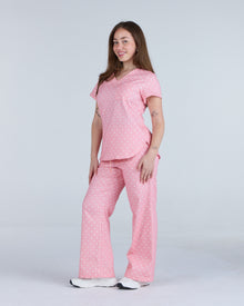 Tuck-In Scrub Top Peony Polka