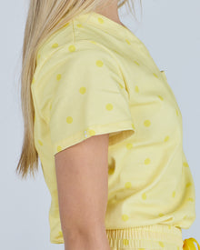 Tuck-In Scrub Top Butter Cream Polka