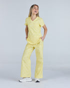 Tuck-In Scrub Top Butter Cream Polka