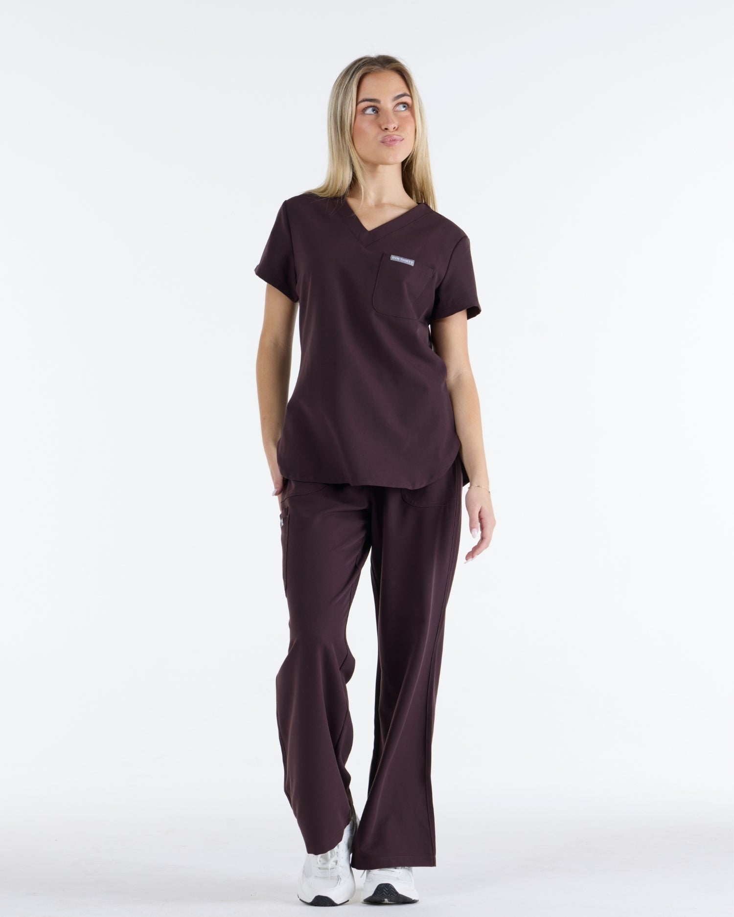 Tuck-In Scrub Top Velvet Brown