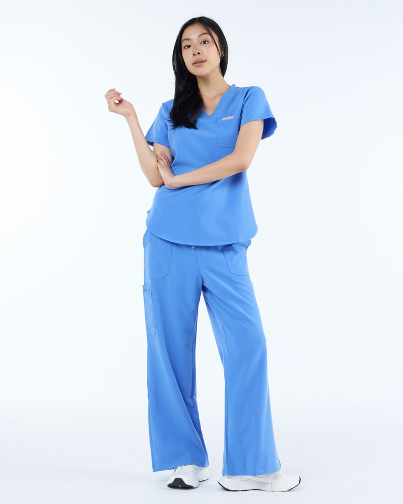 Lounge Leg Scrub Pants Horizon Blue