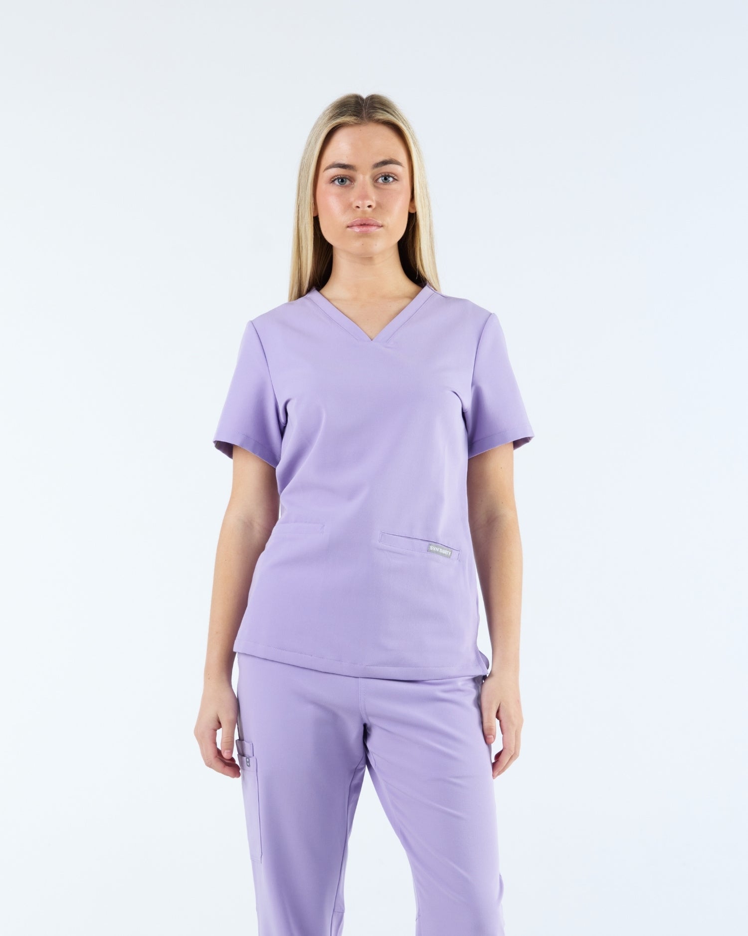 Duo Pocket Scrub Top Dusky Lilac