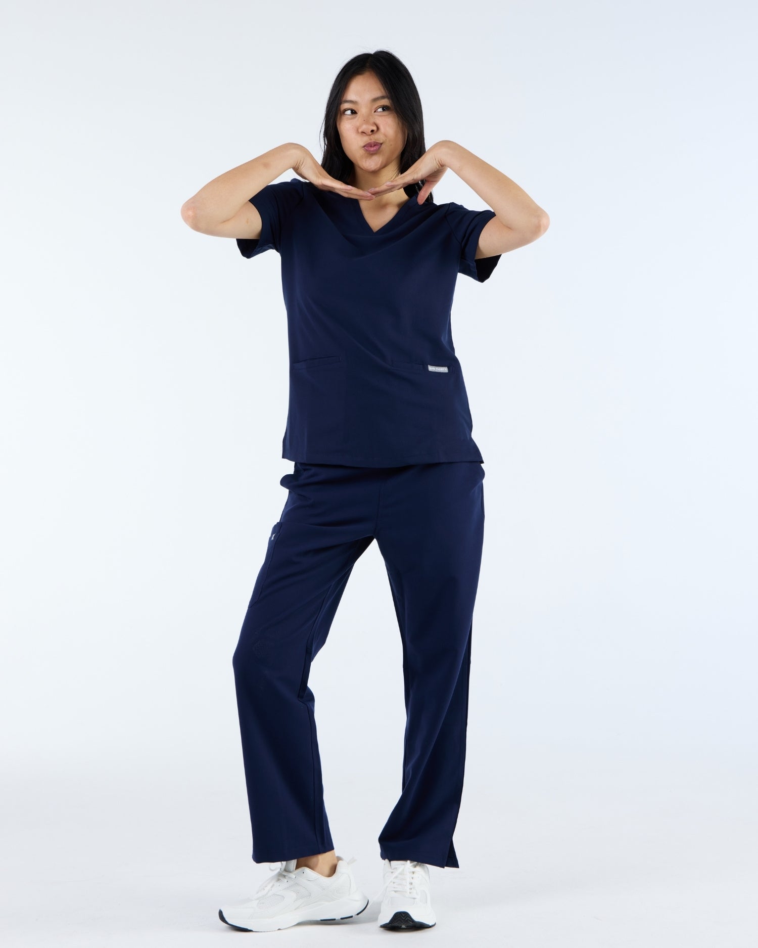 Duo Pocket Scrub Top Nightfall Navy