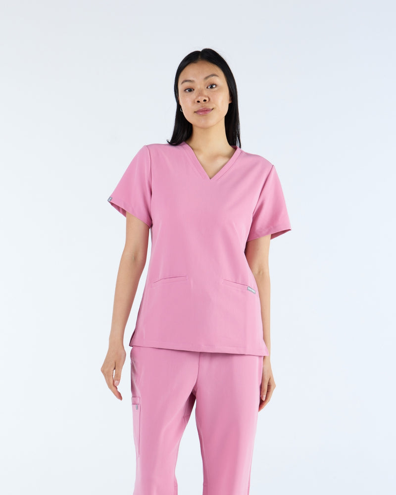 Duo Pocket Scrub Top Blush Pink